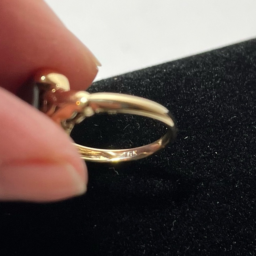10K Yellow Gold VINTAGE HEMATITE RING - Picture 3 of 9